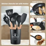 12-Piece Silicone Cooking Utensils Set - in Saudi Arabia - Image 6