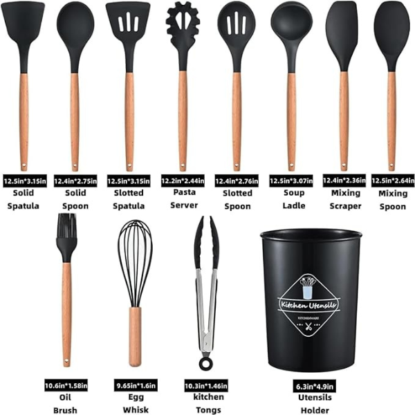12-Piece Silicone Cooking Utensils Set - in Saudi Arabia - Image 2