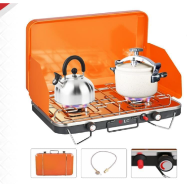 Double Burner for Trip (2) Portable Double Gas Burner | Outdoor Cooking Stove in KSA - Image 2