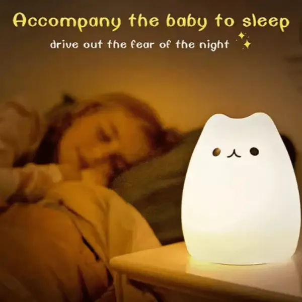 Squishy Cat Night Light – Soft Silicone, Color-Changing LED Lamp (10) Squishy Cat Night Light – Soft Silicone, Color-Changing LED Lamp - Image 4